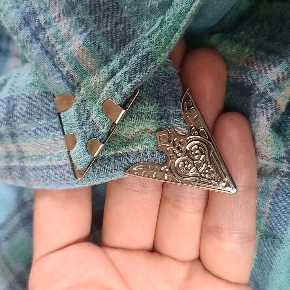 Spell designs lost highway flannel shirt turquoise buttondown S teal flannelette - Picture 16 of 16